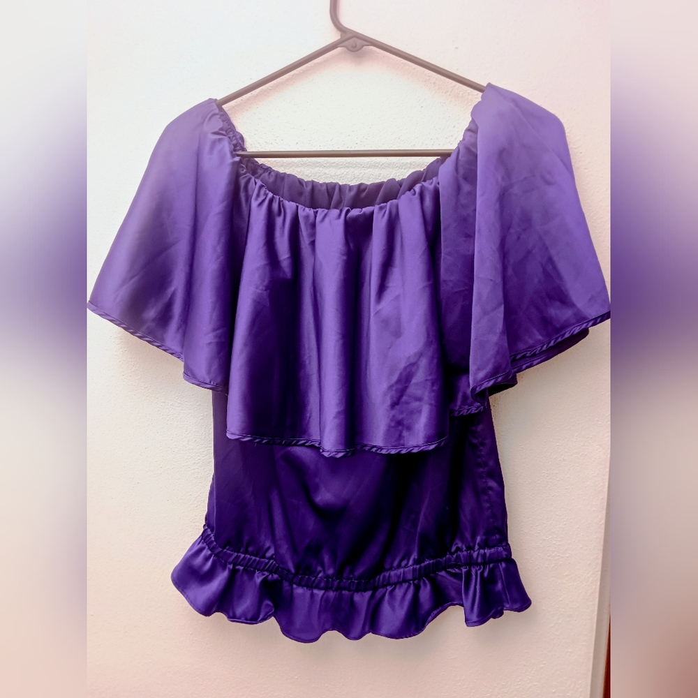 Elegant Purple Off-Shoulder Women's Top